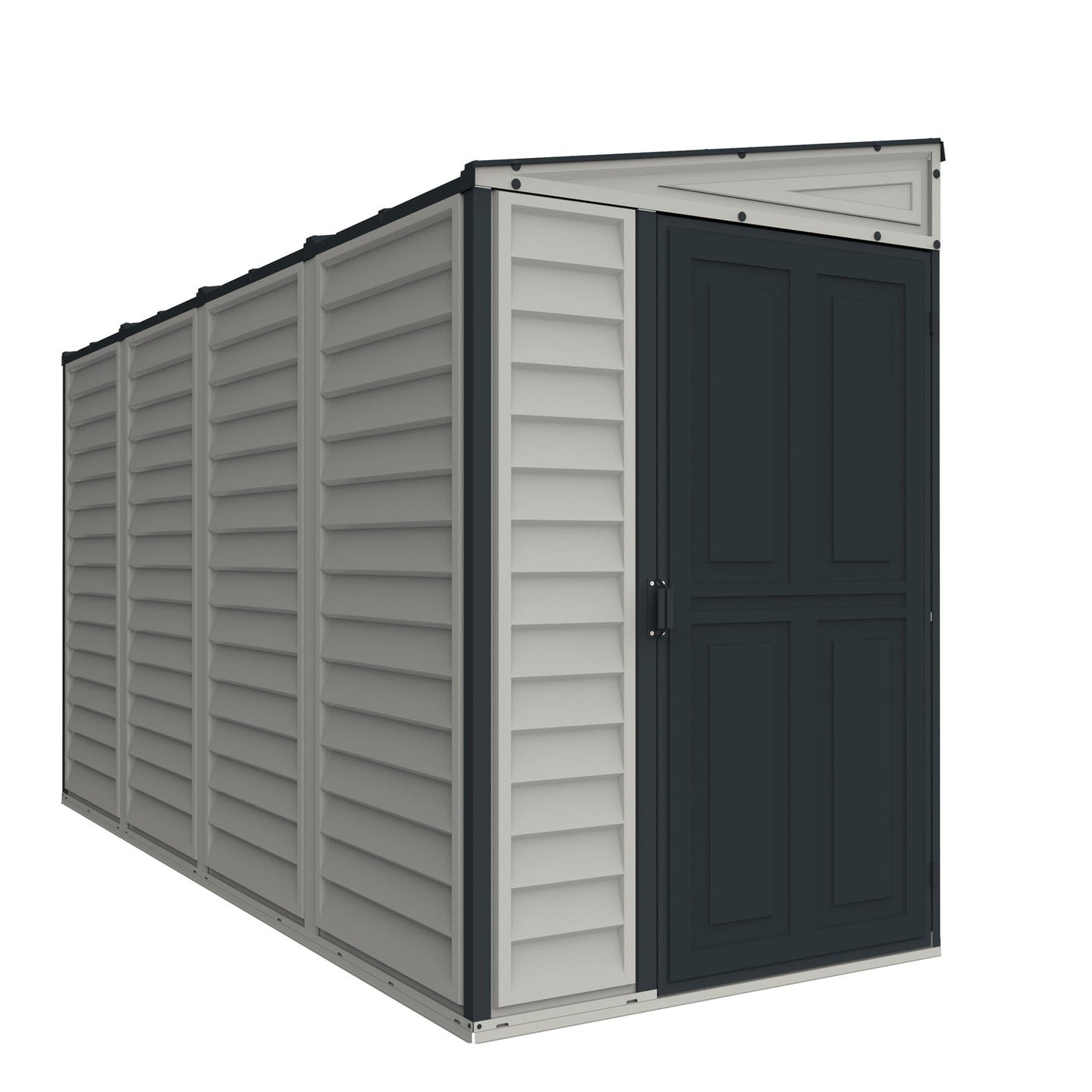 DuraMax | SideMate Vinyl Lean-To Plastic Storage Shed with Foundation - 4 ft Wide