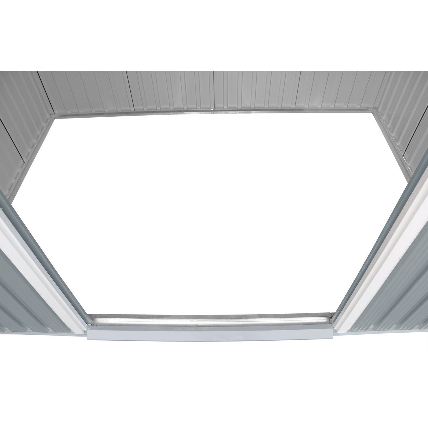 DuraMax | Top Pent Roof Metal Storage Shed With Skylight - Light Gray - 8x6 ft