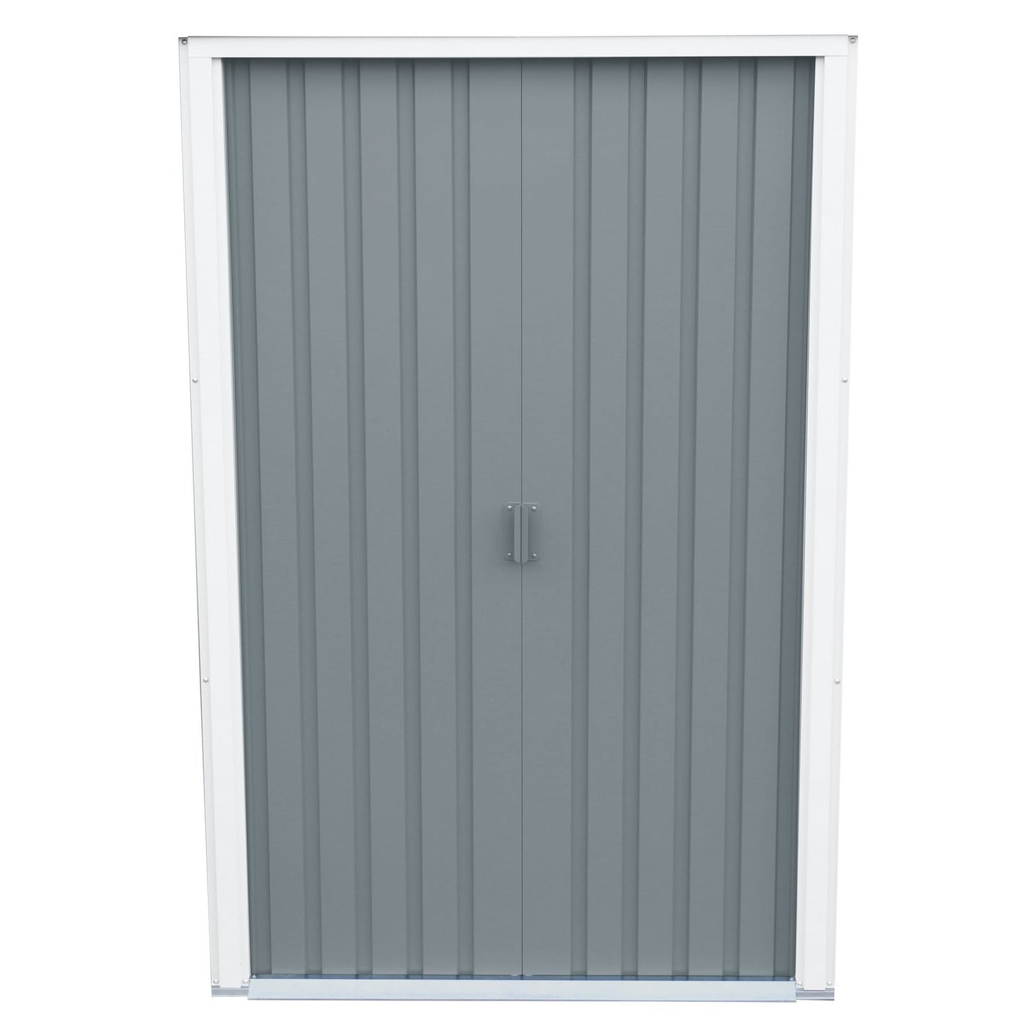 DuraMax | Top Pent Roof Metal Storage Shed With Skylight - Light Gray - 8x6 ft