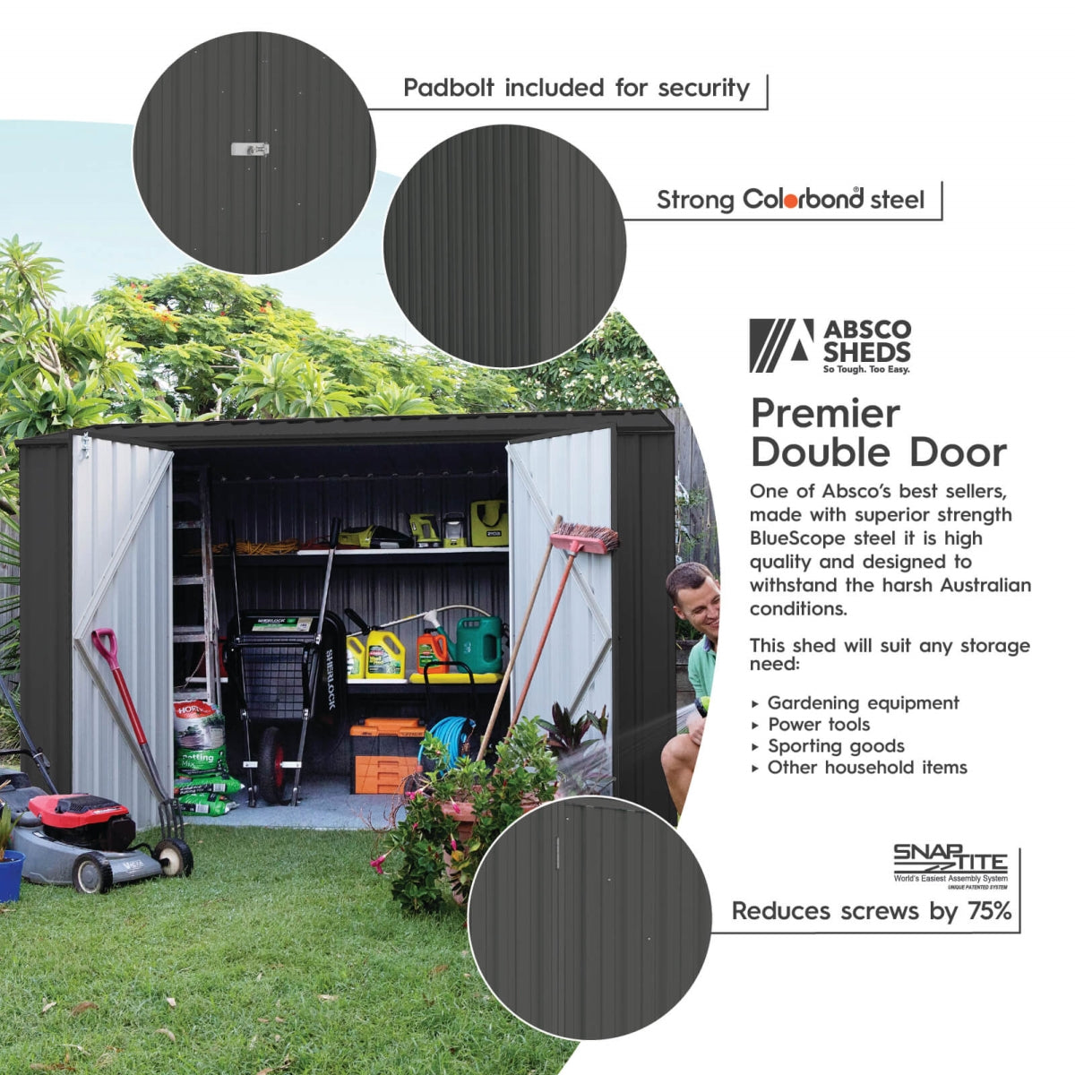 Absco | Premier Steel Storage Shed