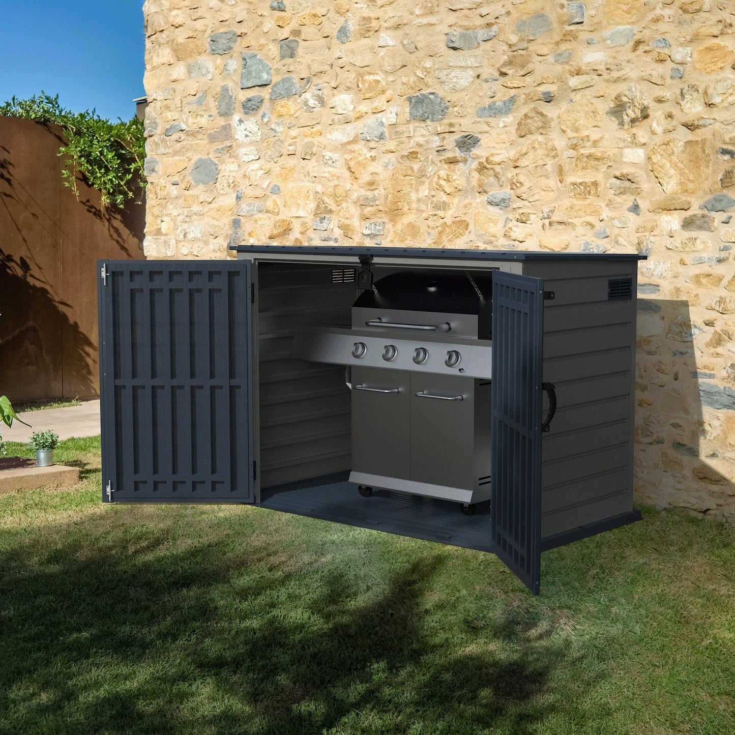 DuraMax | 6.3x3.5 ft Plastic MultiStore Outdoor Horizontal Storage Shed - 2100L