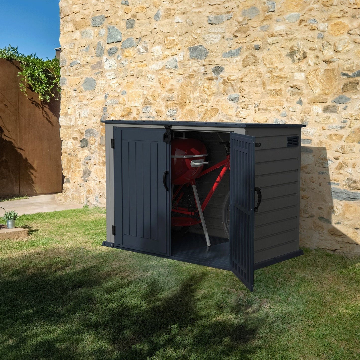 DuraMax | 6.3x3.5 ft Plastic MultiStore Outdoor Horizontal Storage Shed - 2100L