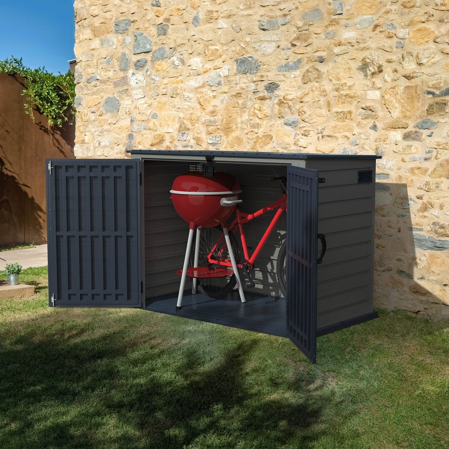 DuraMax | 6.3x3.5 ft Plastic MultiStore Outdoor Horizontal Storage Shed - 2100L