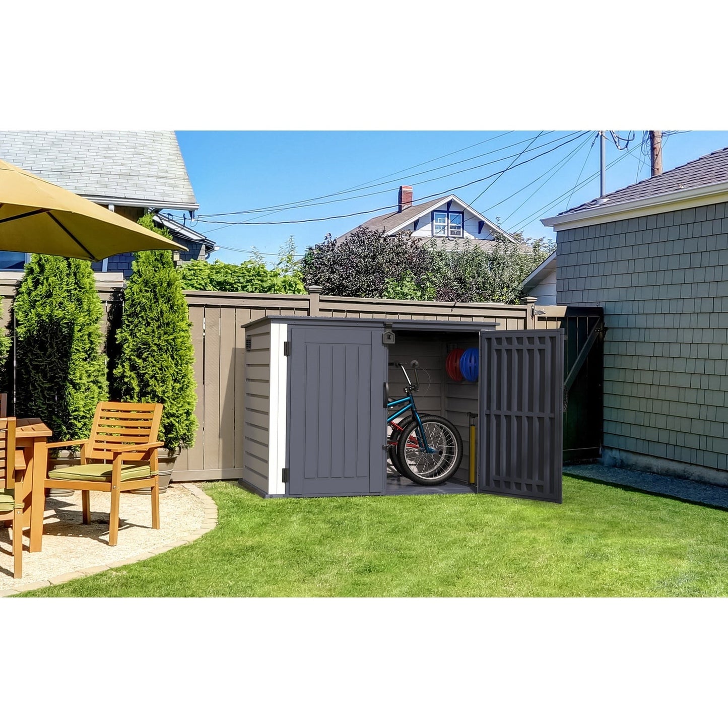 DuraMax | 6.3x3.5 ft Plastic MultiStore Outdoor Horizontal Storage Shed - 2100L