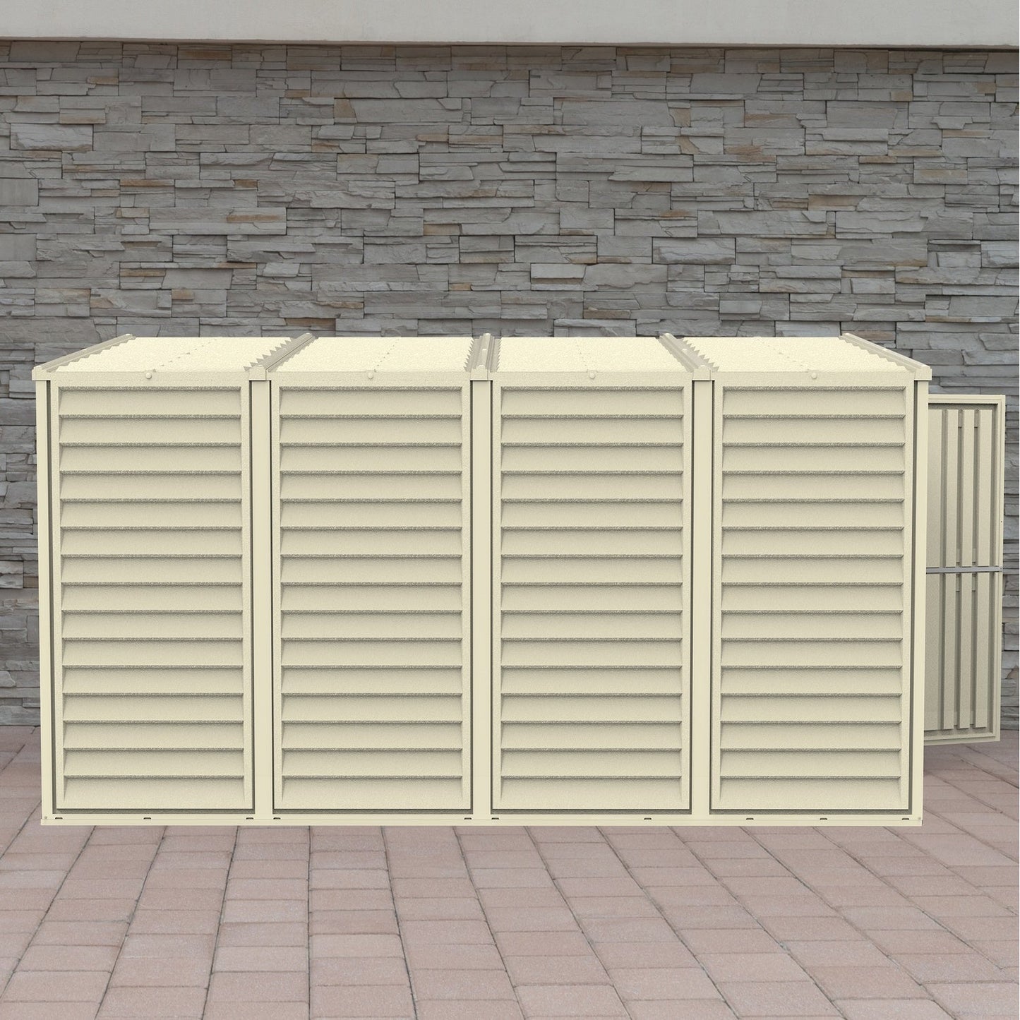 DuraMax | SideMate Vinyl Lean-To Plastic Storage Shed with Foundation - 4 ft Wide