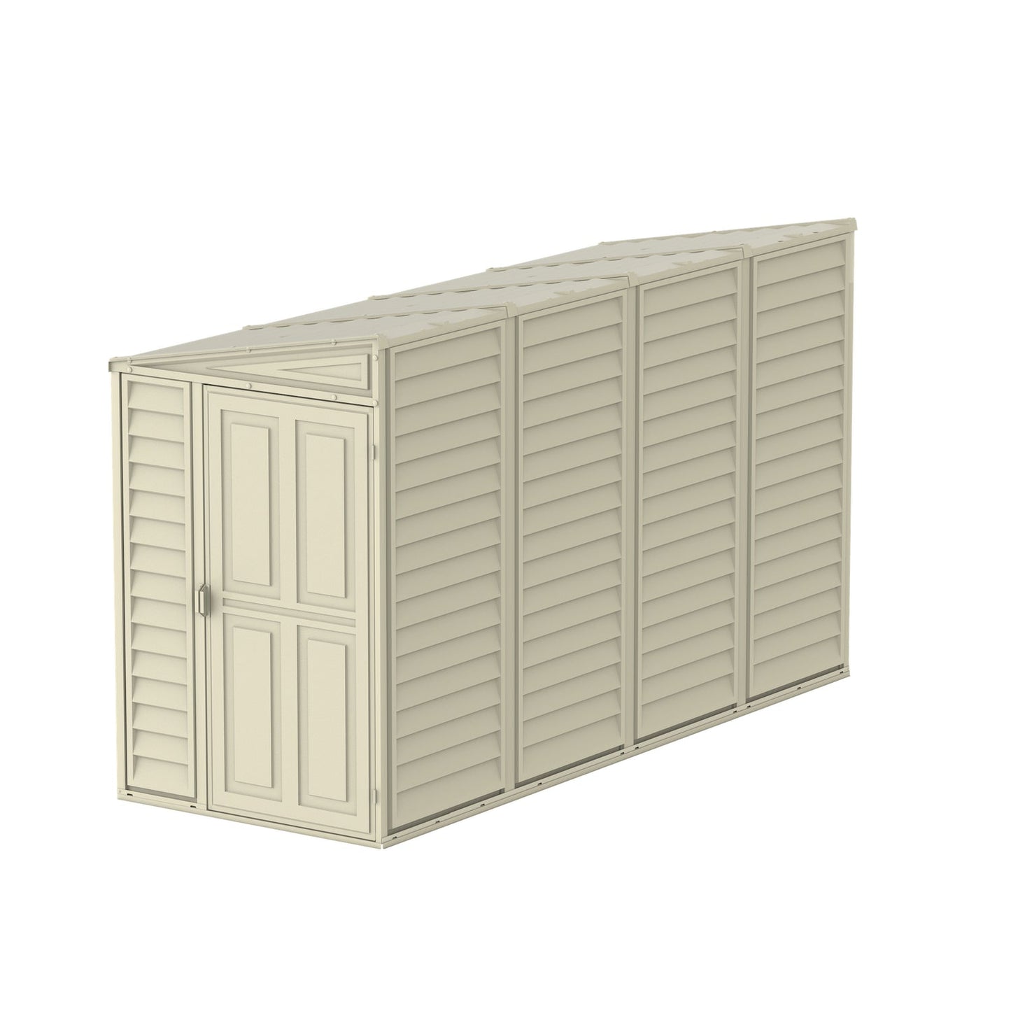 DuraMax | SideMate Vinyl Lean-To Plastic Storage Shed with Foundation - 4 ft Wide