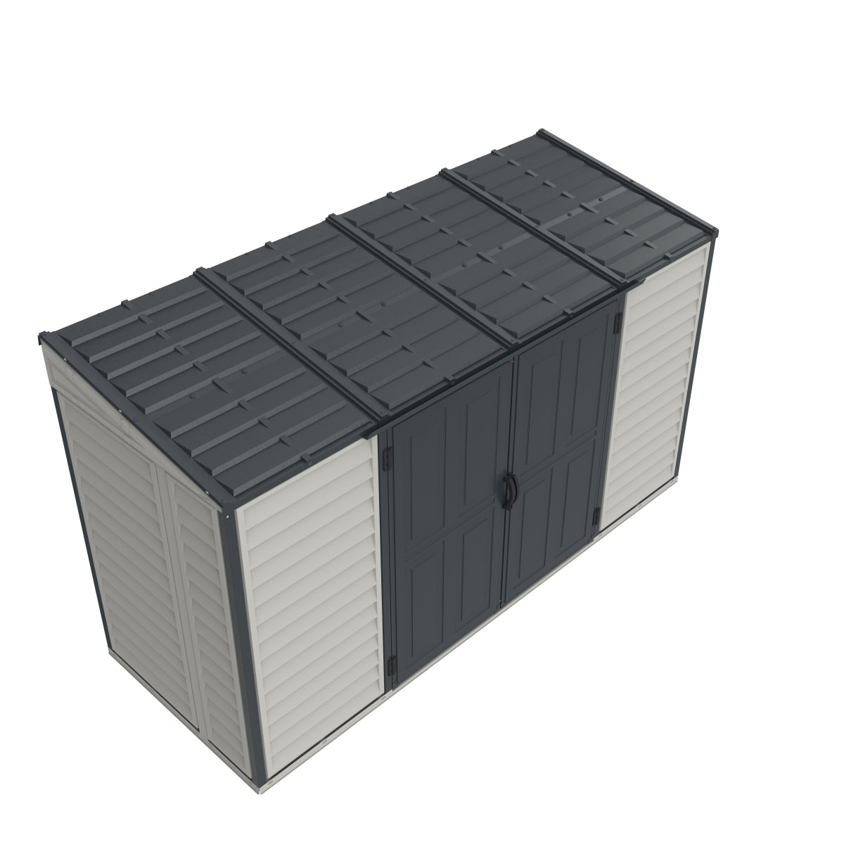 DuraMax | SideMate Plus Pro Vinyl Storage Shed with Double Doors and Foundation - 10x4x6 ft