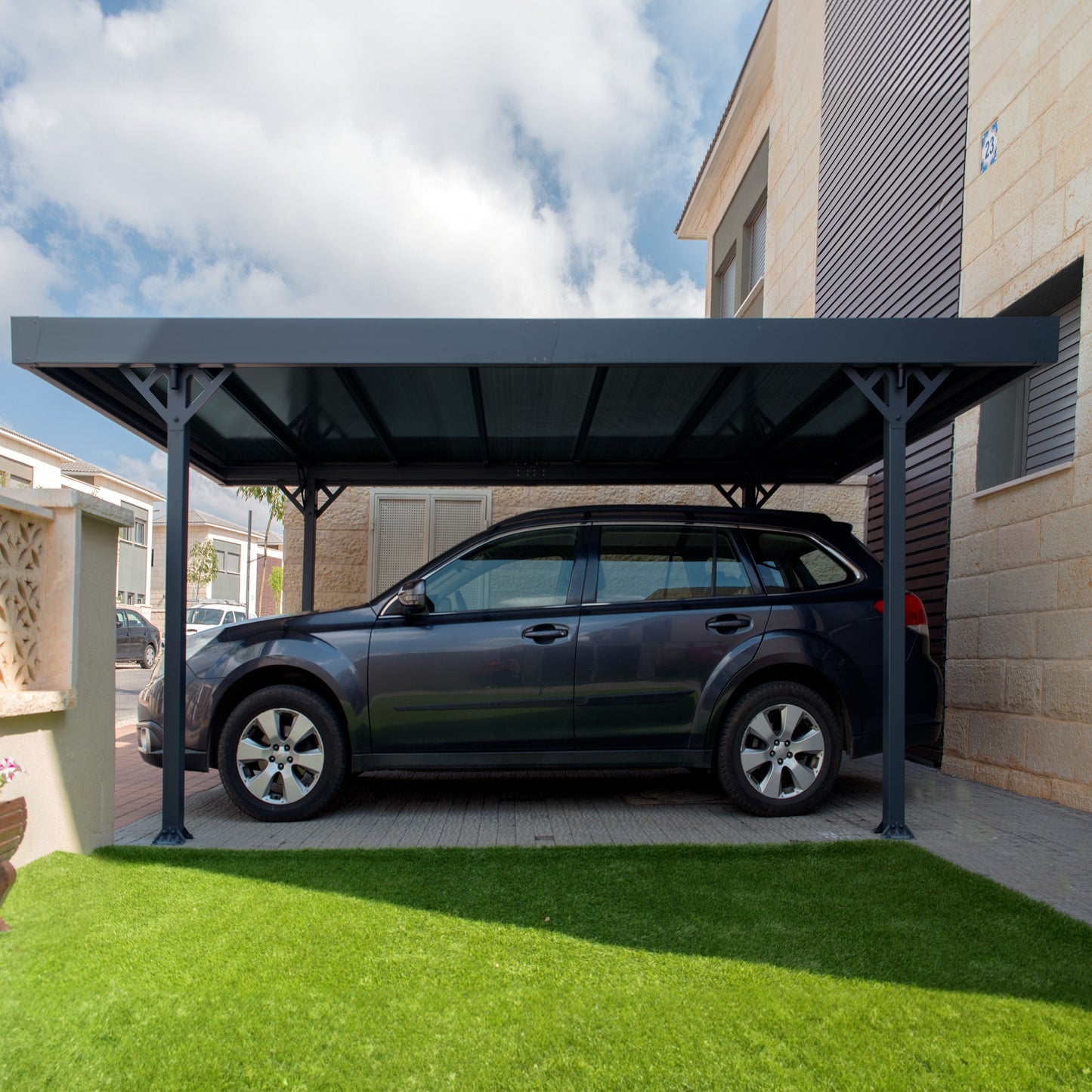 Canopia | Palma 5000 Carport/Patio Cover - Gray/Gray - 16X10x7 ft