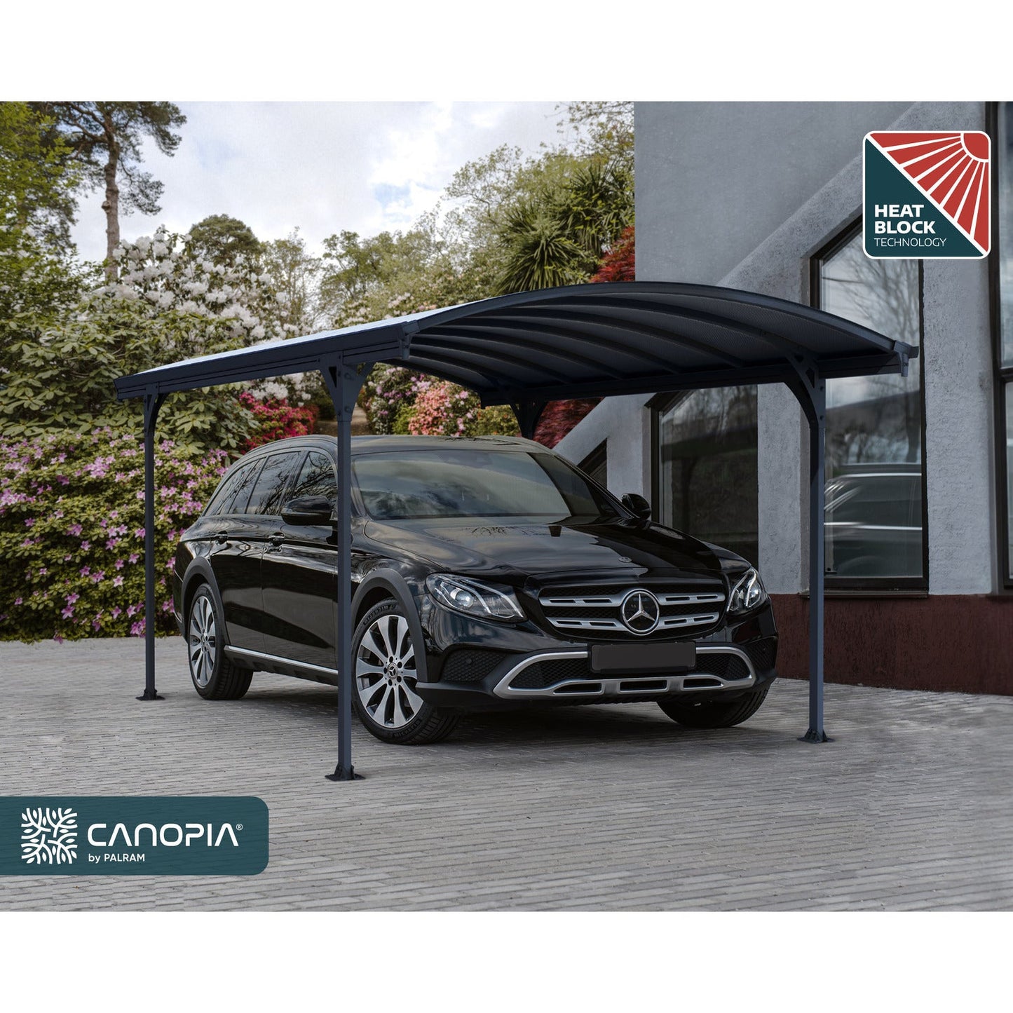 Canopia | 10x16 ft Vitoria 5000 Polycarbonate Carport - Gray/Gray