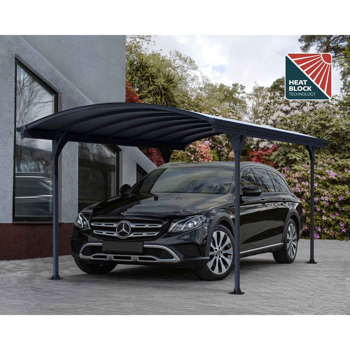 Canopia | 10x16 ft Vitoria 5000 Polycarbonate Carport - Gray/Gray