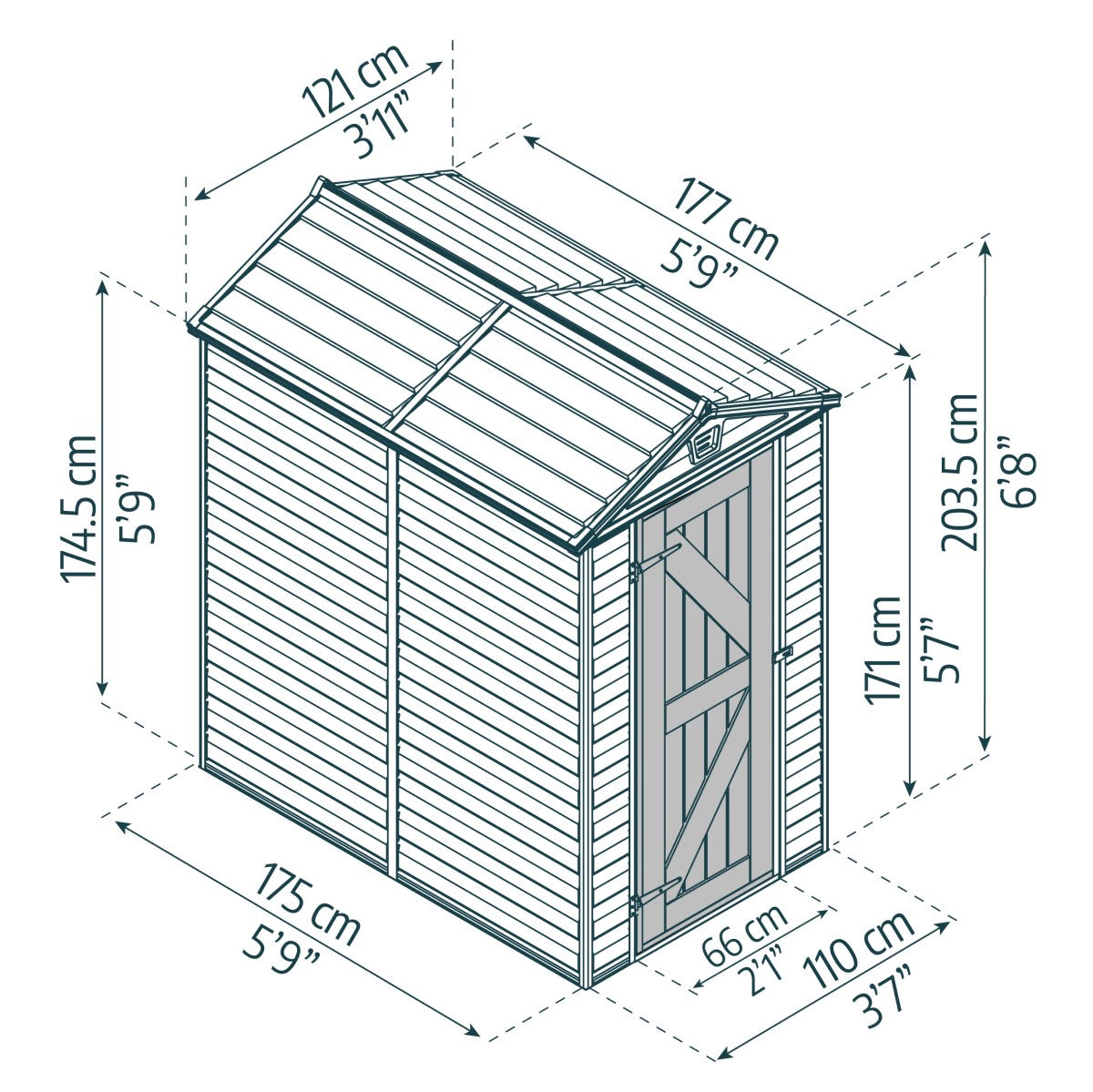 Canopia | SkyLight Polycarbonate Storage Shed -4x6 ft Tan