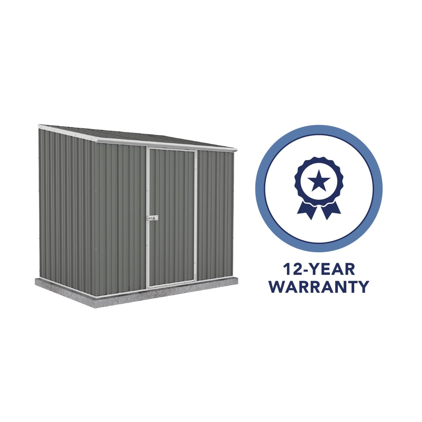 Absco | 7.5x5x7 ft Single Door Space Saver Metal Garden Shed - Woodland Gray
