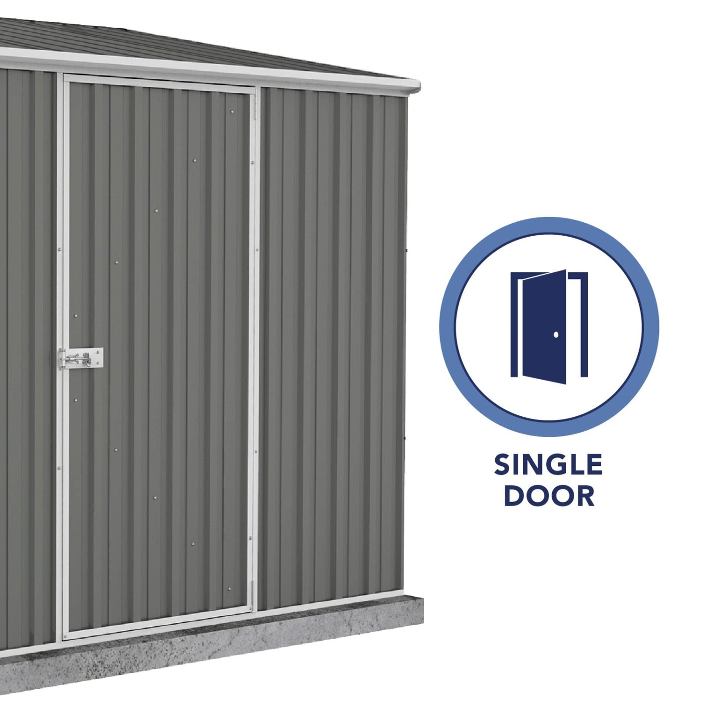 Absco | 7.5x5x7 ft Single Door Space Saver Metal Garden Shed - Woodland Gray