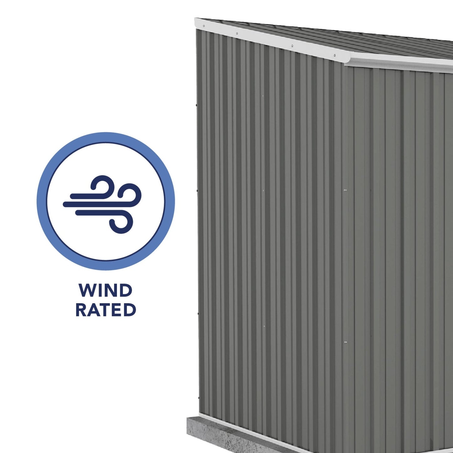Absco | 7.5x5x7 ft Single Door Space Saver Metal Garden Shed - Woodland Gray