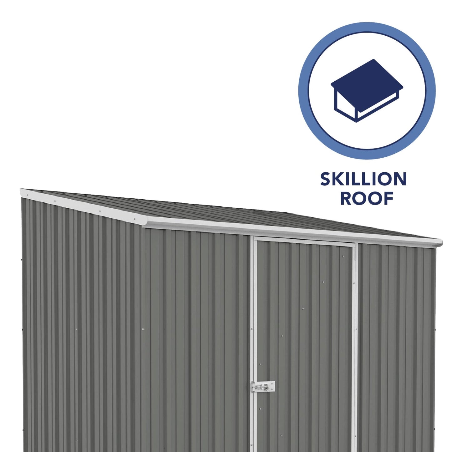 Absco | 7.5x5x7 ft Single Door Space Saver Metal Garden Shed - Woodland Gray