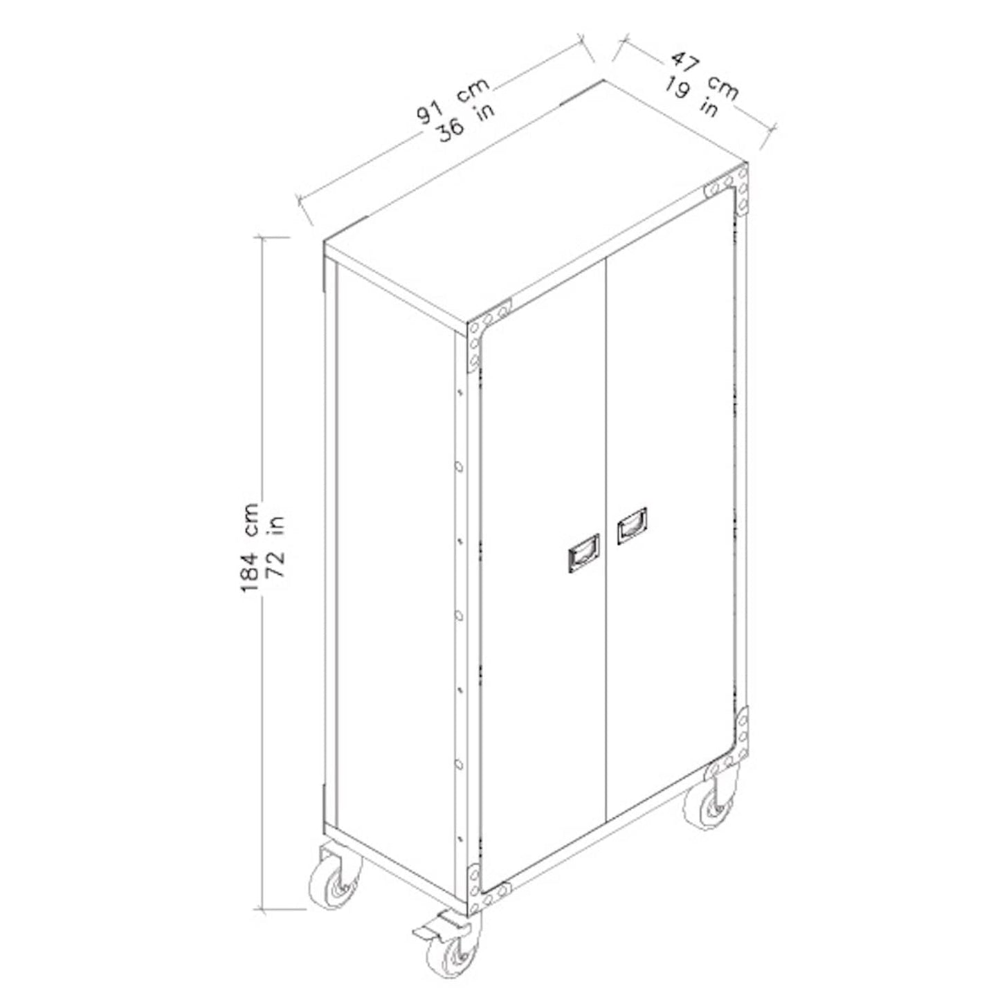 Duramax Furnitures DuraMax | 36 In. W x 72 In. H Industrial Free Standing Cabinet With Wheels 68010