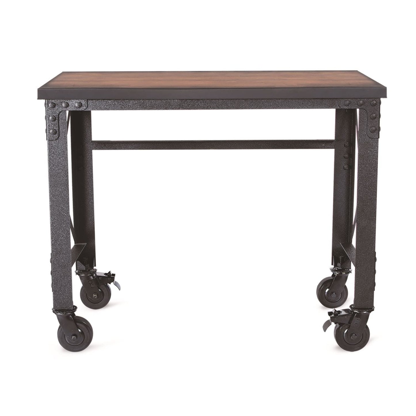 Duramax Furnitures DuraMax | 46 In. x 24 In. Rolling Industrial Worktable Desk With Solid Wood Top 68023