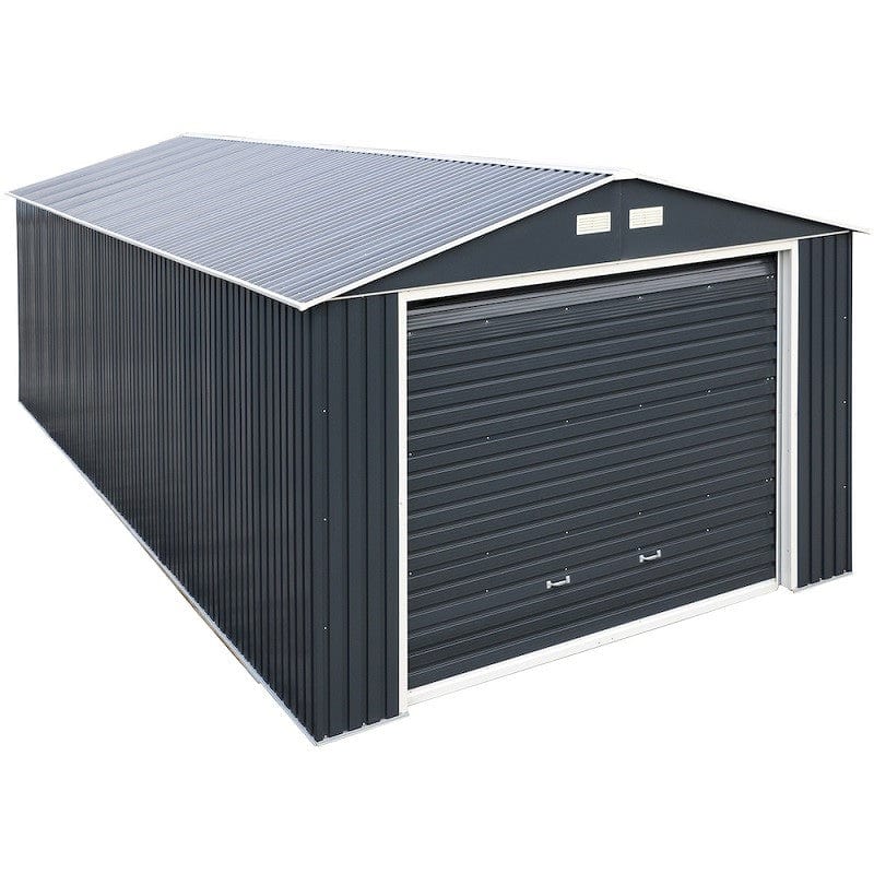 Duramax Metal Garage Kit DuraMax | Imperial Metal Garage 12X20 Dark Gray with White | Eastern States 50951_NJ
