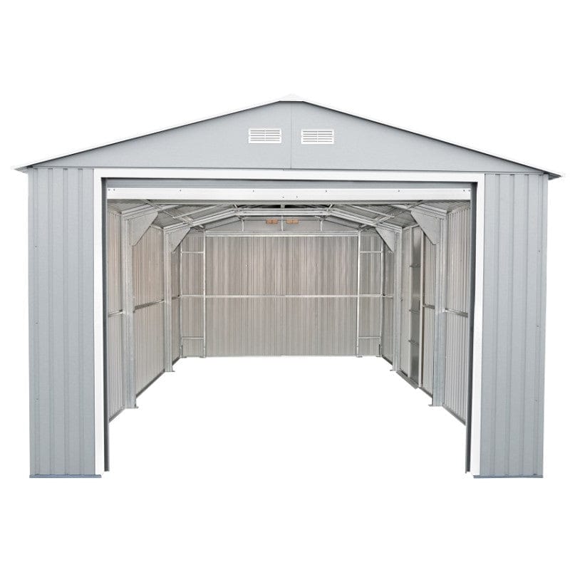 Duramax Metal Garage Kit DuraMax | Imperial Metal Garage 12X26 Light Grey With Off White Trim | Western States 55152_CA
