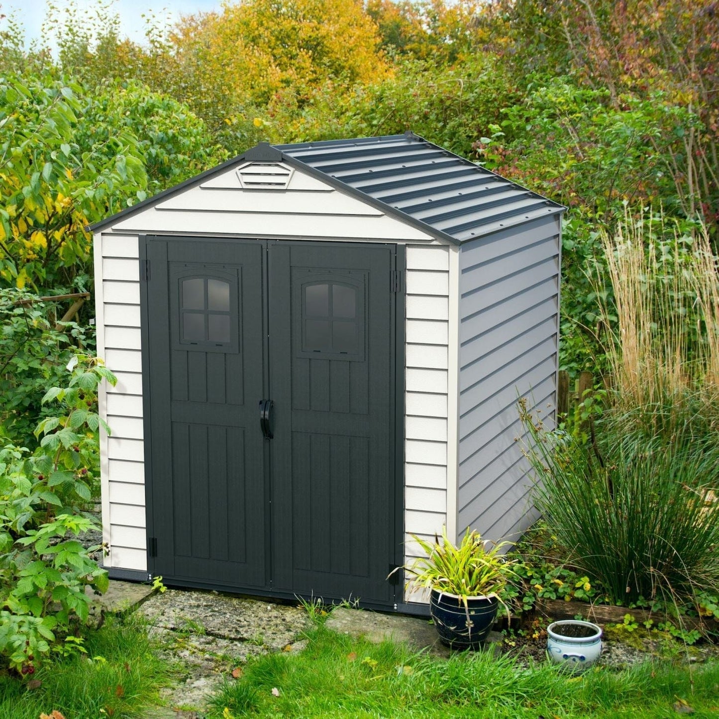 Duramax Vinyl Storage Shed Kit with Floor DuraMax | Vinyl Storage Shed StoreMax 7' x 7' x 6' with Molded Floor | Eastern States 30325_NJ