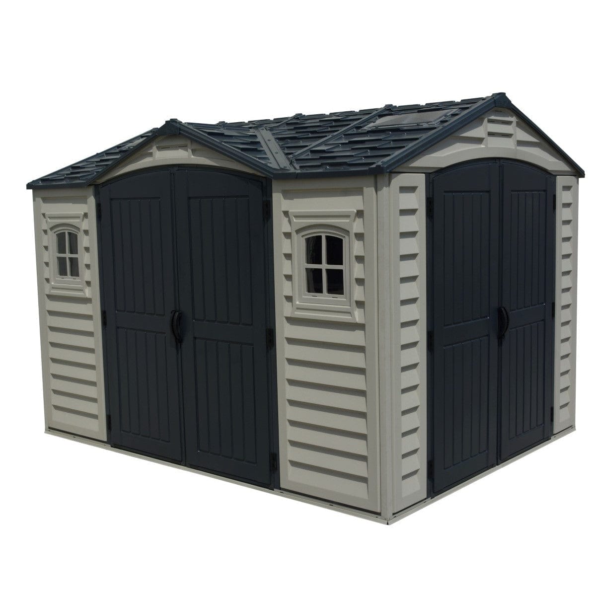 Duramax Vinyl Storage Shed Kit with Foundation DuraMax | Vinyl Storage Shed Apex Pro 10.5' x 8' x 6' with Foundation, 2 Windows & a Sidedoor | Eastern States 40116_NJ