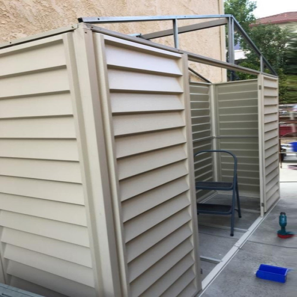 DuraMax | SidePro Vinyl Storage Shed with Foundation - 10.5x3x6 ft