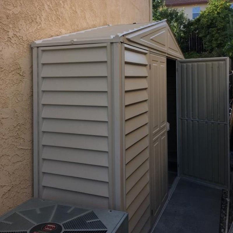 DuraMax | SidePro Vinyl Storage Shed with Foundation - 10.5x3x6 ft