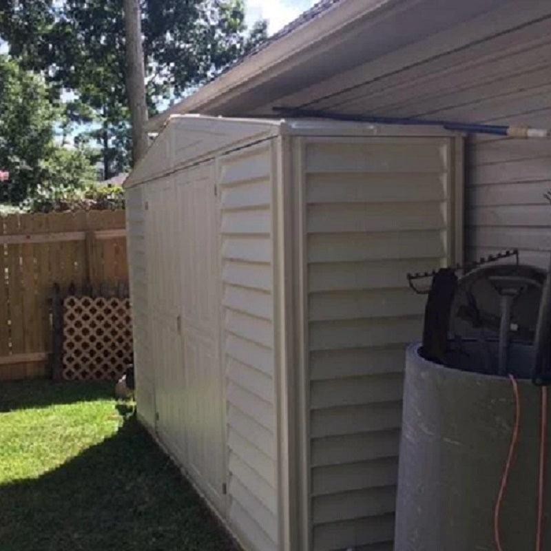 DuraMax | SidePro Vinyl Storage Shed with Foundation - 10.5x3x6 ft