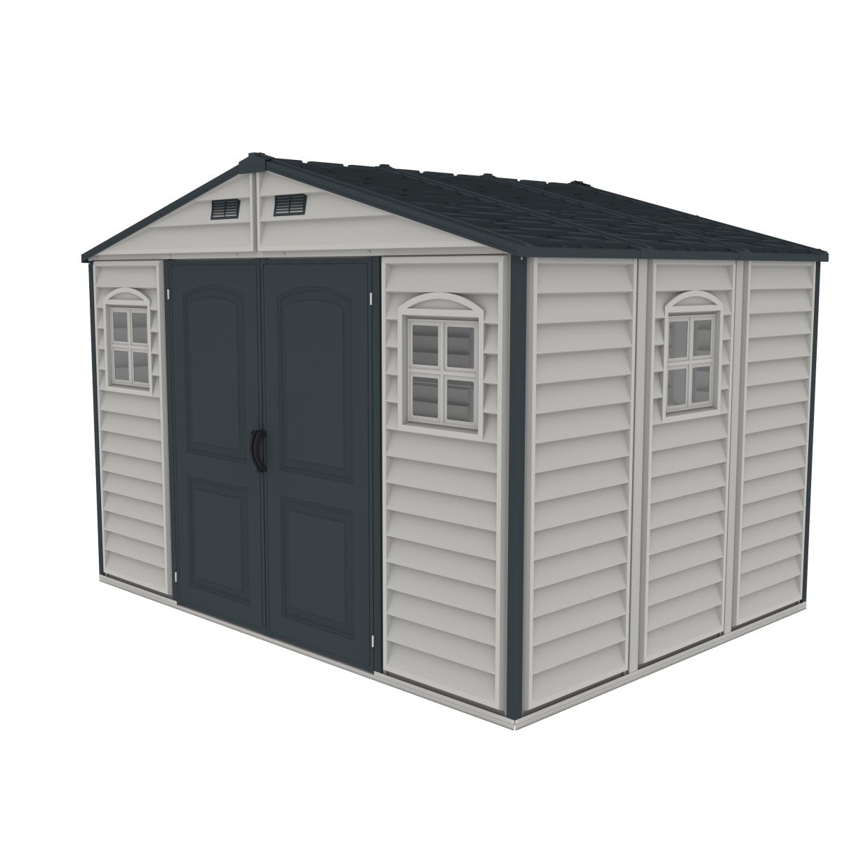 DuraMax | Woodside Plus Vinyl Storage Shed with Foundation - 10x8x6 ft - JUNE PROMOTION