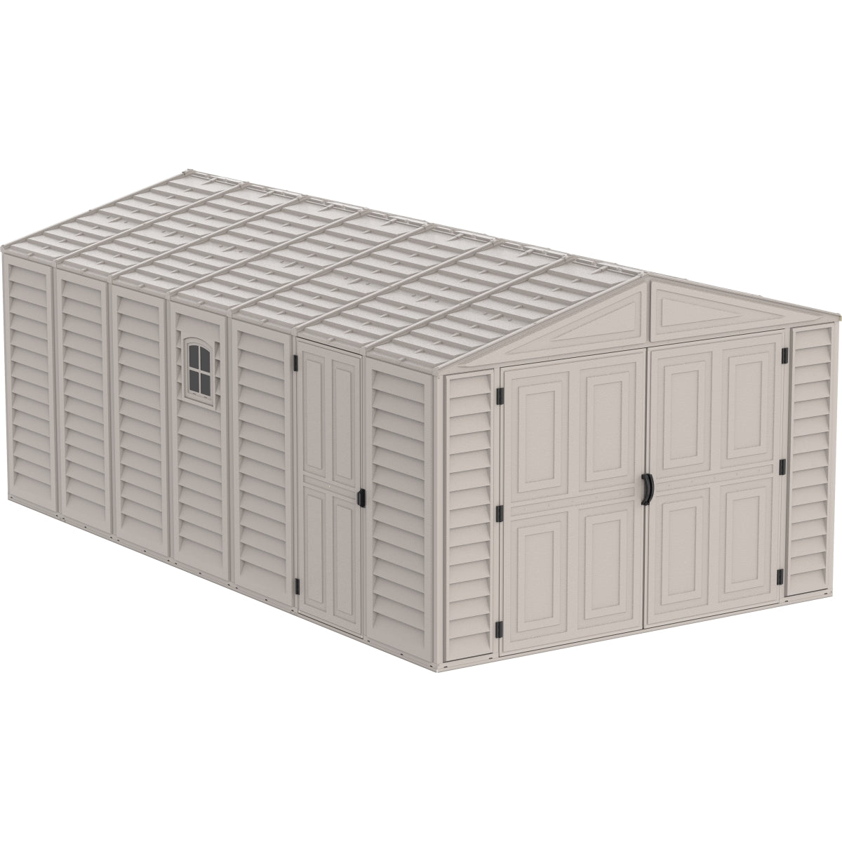 DuraMax | Woodbridge Vinyl Standalone Garage or Storage Building With Foundation Kit - 10.5 ft Wide