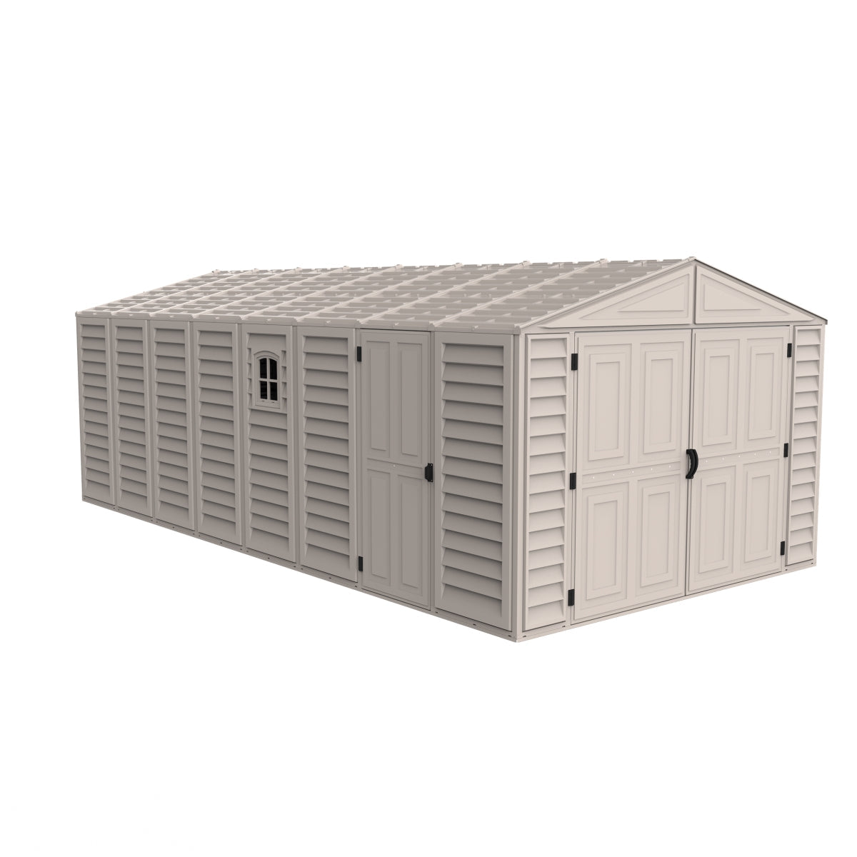 DuraMax | Woodbridge Vinyl Standalone Garage or Storage Building With Foundation Kit - 10.5 ft Wide