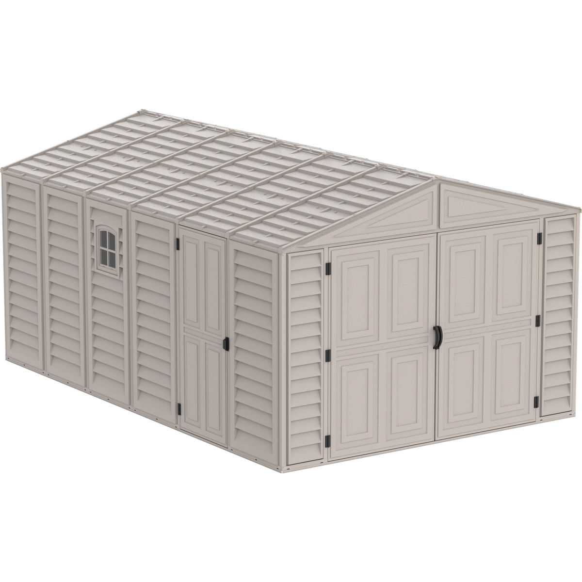 DuraMax | Woodbridge Vinyl Standalone Garage or Storage Building With Foundation Kit - 10.5 ft Wide