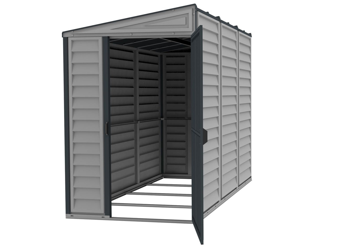DuraMax | SideMate Vinyl Lean-To Plastic Storage Shed with Foundation - 4 ft Wide