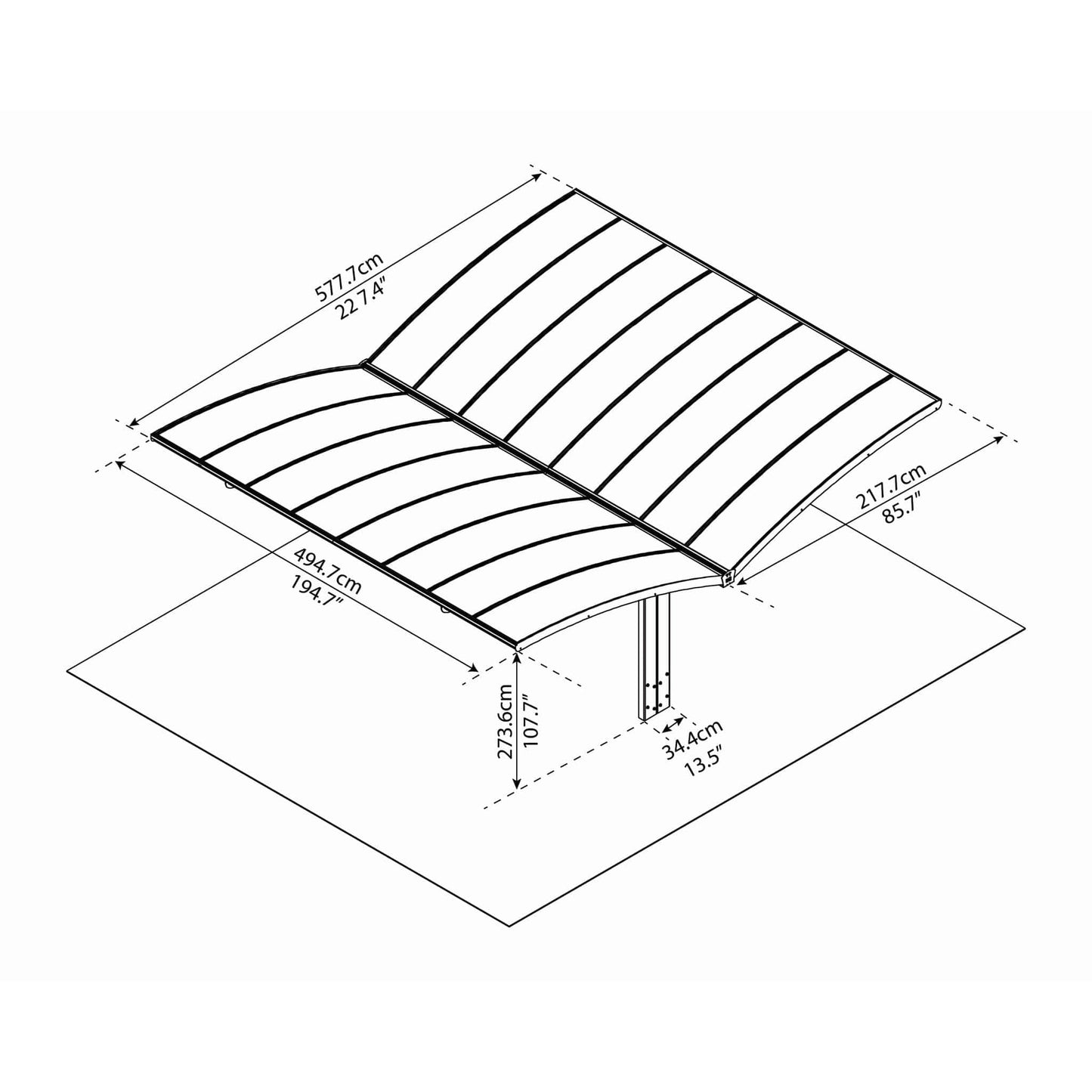 Palram - Canopia Arizona Double Carport - Wing - mygreenhousestore.com