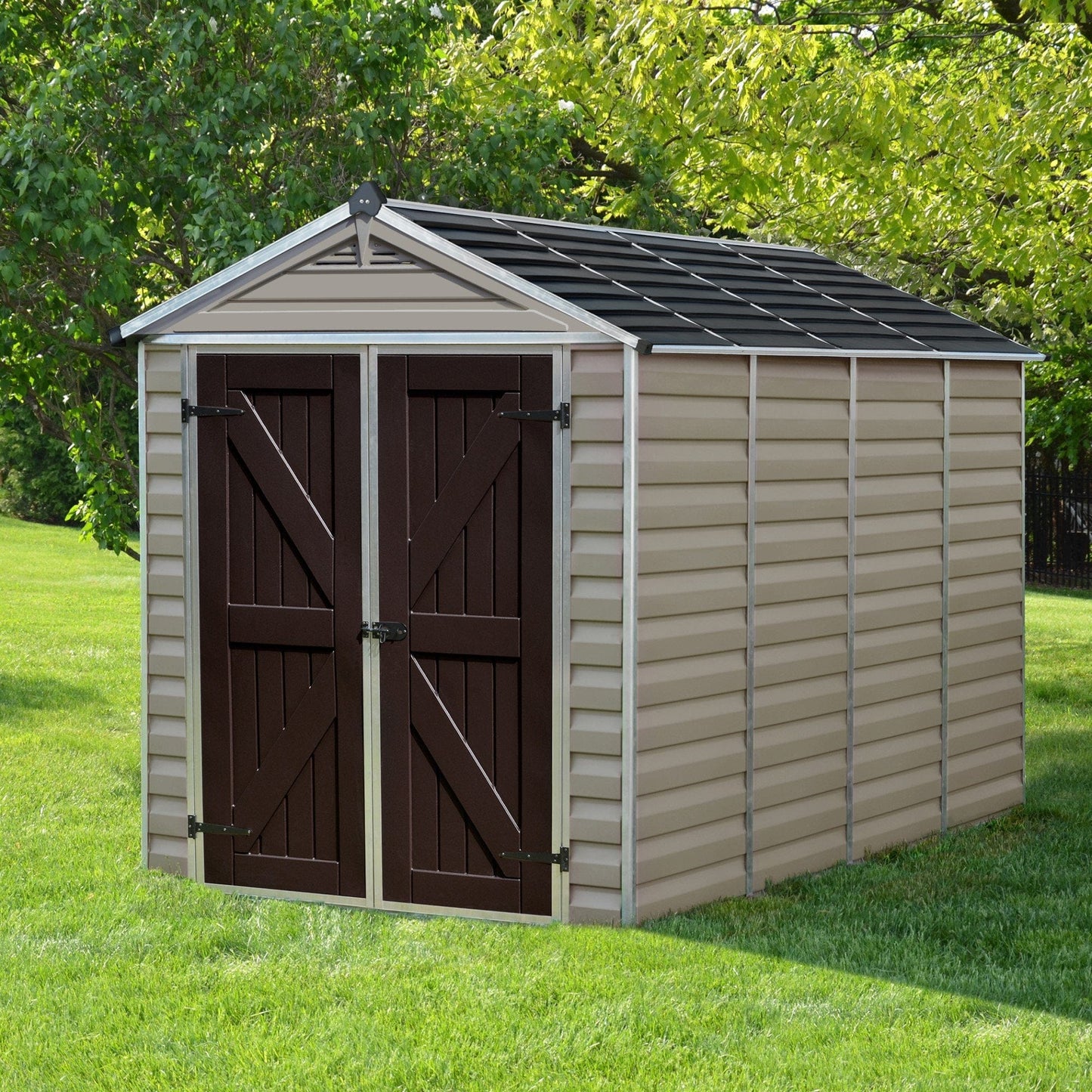 Palram - Canopia SkyLight Storage Shed - 6' Wide - Tan - mygreenhousestore.com