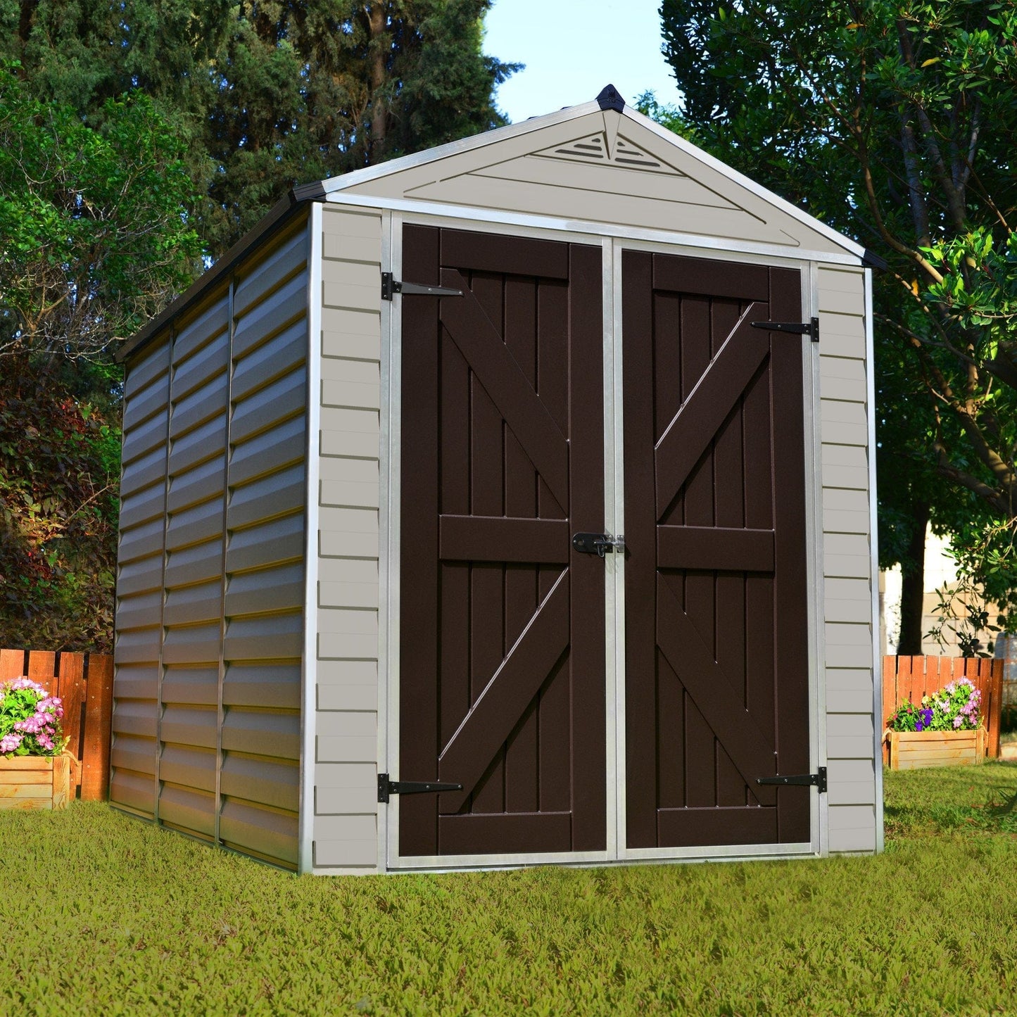 Palram - Canopia SkyLight Storage Shed - 6' Wide - Tan - mygreenhousestore.com