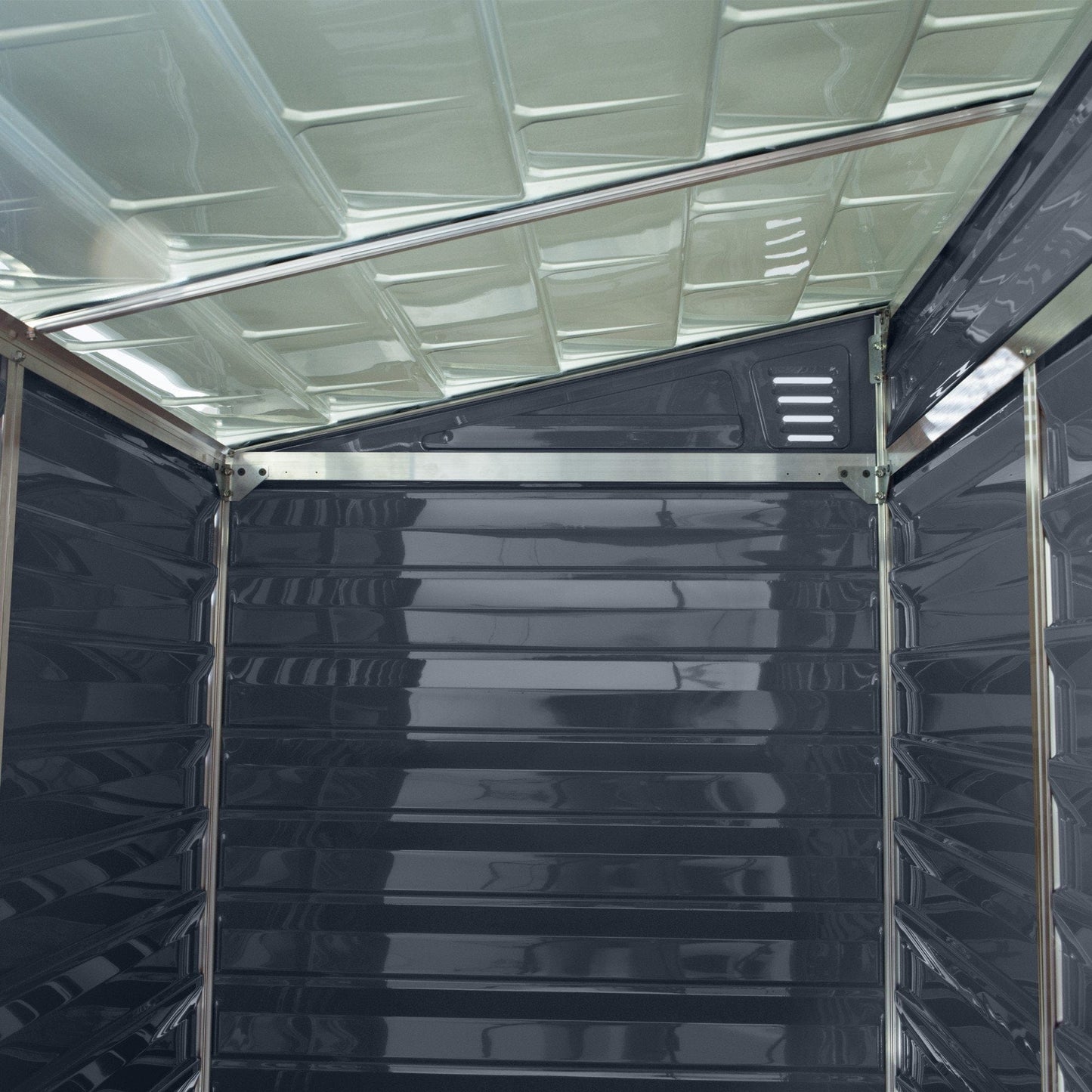 Palram - Canopia SkyLight 4' x 6' Lean-To Storage Shed - Gray - mygreenhousestore.com