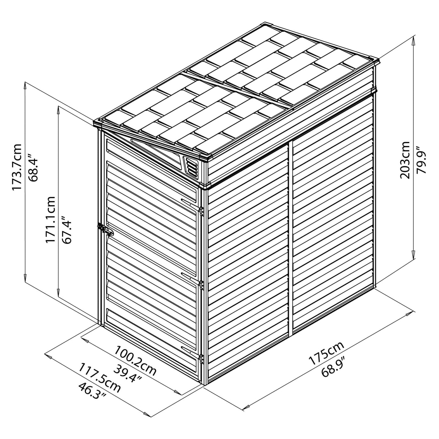 Palram - Canopia SkyLight 4' x 6' Lean-To Storage Shed - Gray - mygreenhousestore.com