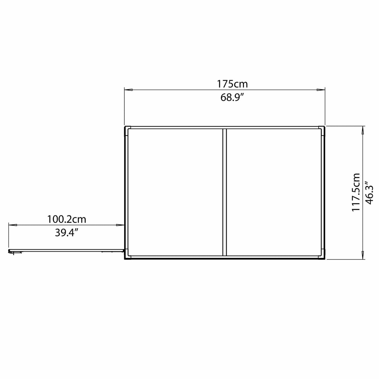 Palram - Canopia SkyLight 4' x 6' Lean-To Storage Shed - Gray - mygreenhousestore.com