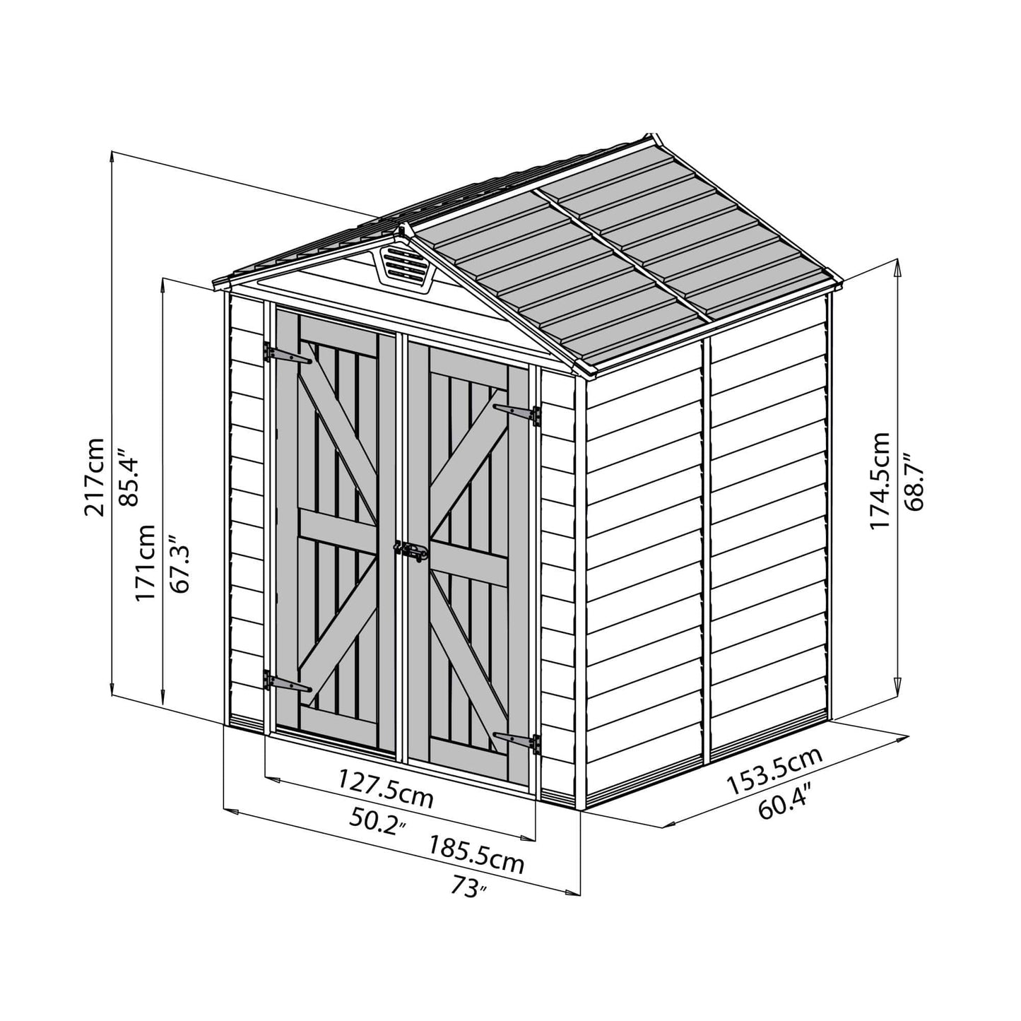 Palram - Canopia SkyLight Storage Shed - 6' Wide - Tan - mygreenhousestore.com