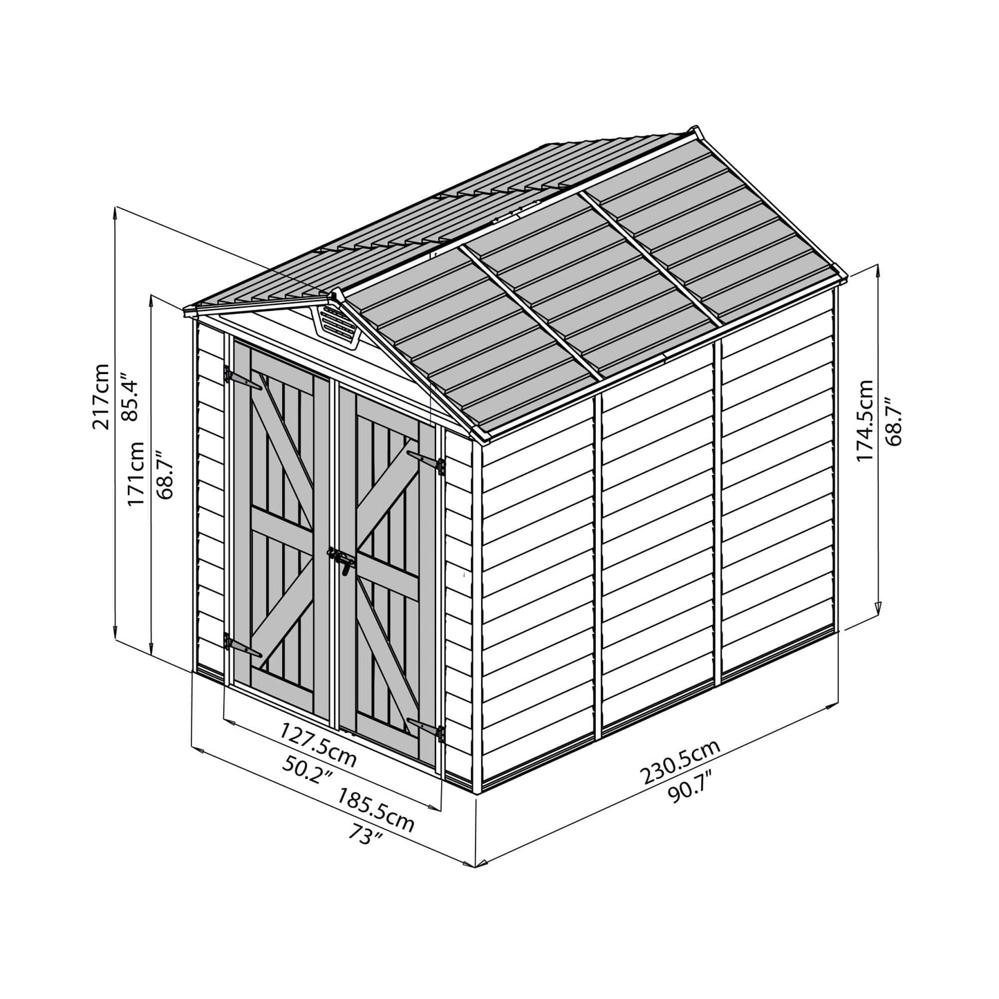 Palram - Canopia SkyLight Storage Shed - 6' Wide - Tan - mygreenhousestore.com