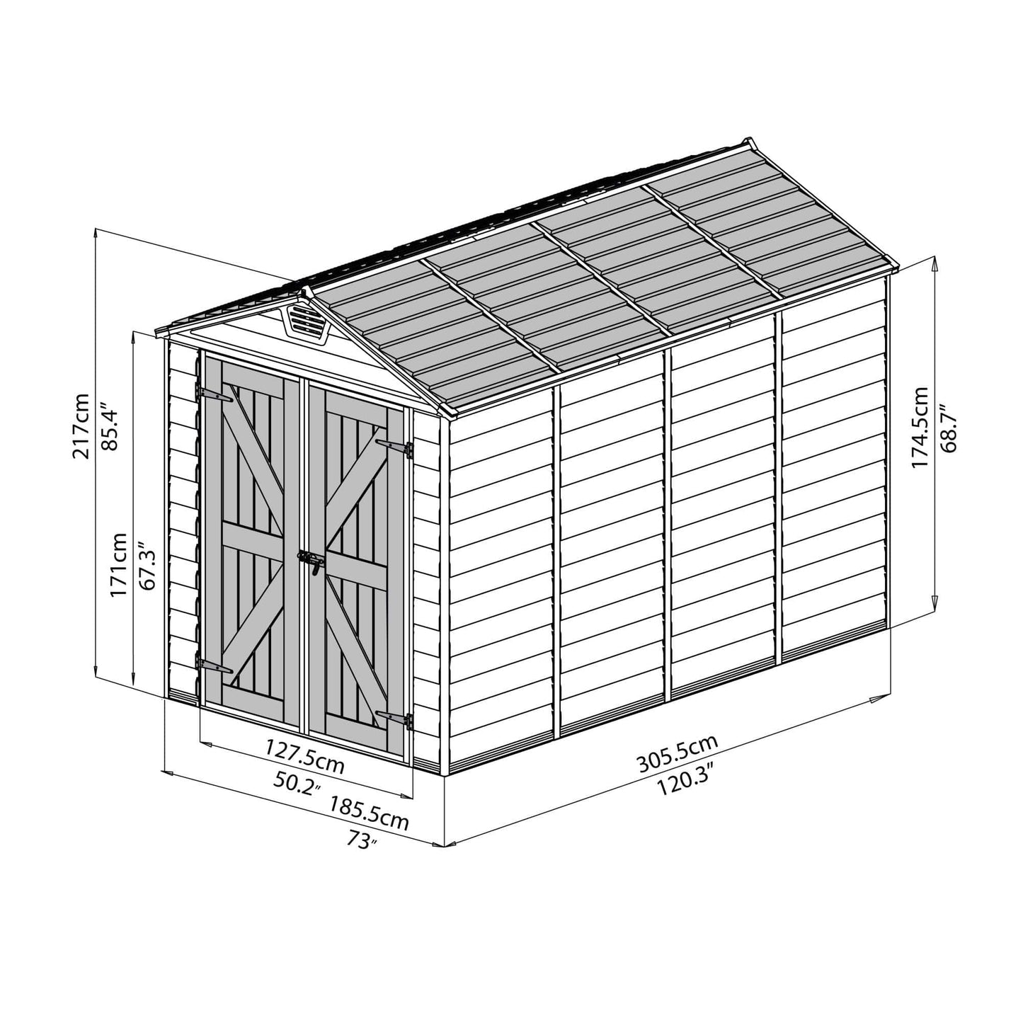 Palram - Canopia SkyLight Storage Shed - 6' Wide - Tan - mygreenhousestore.com