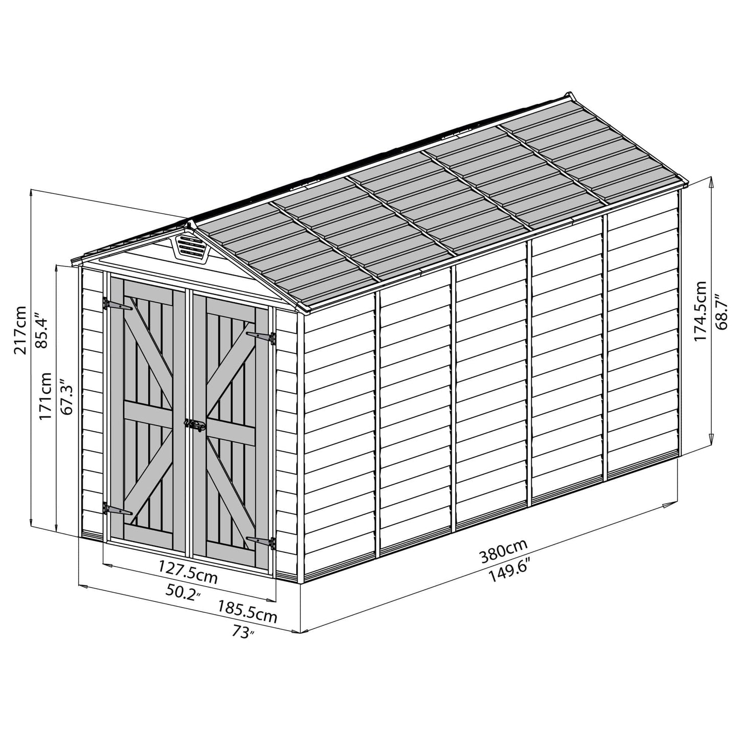 Palram - Canopia SkyLight Storage Shed - 6' Wide - Tan - mygreenhousestore.com