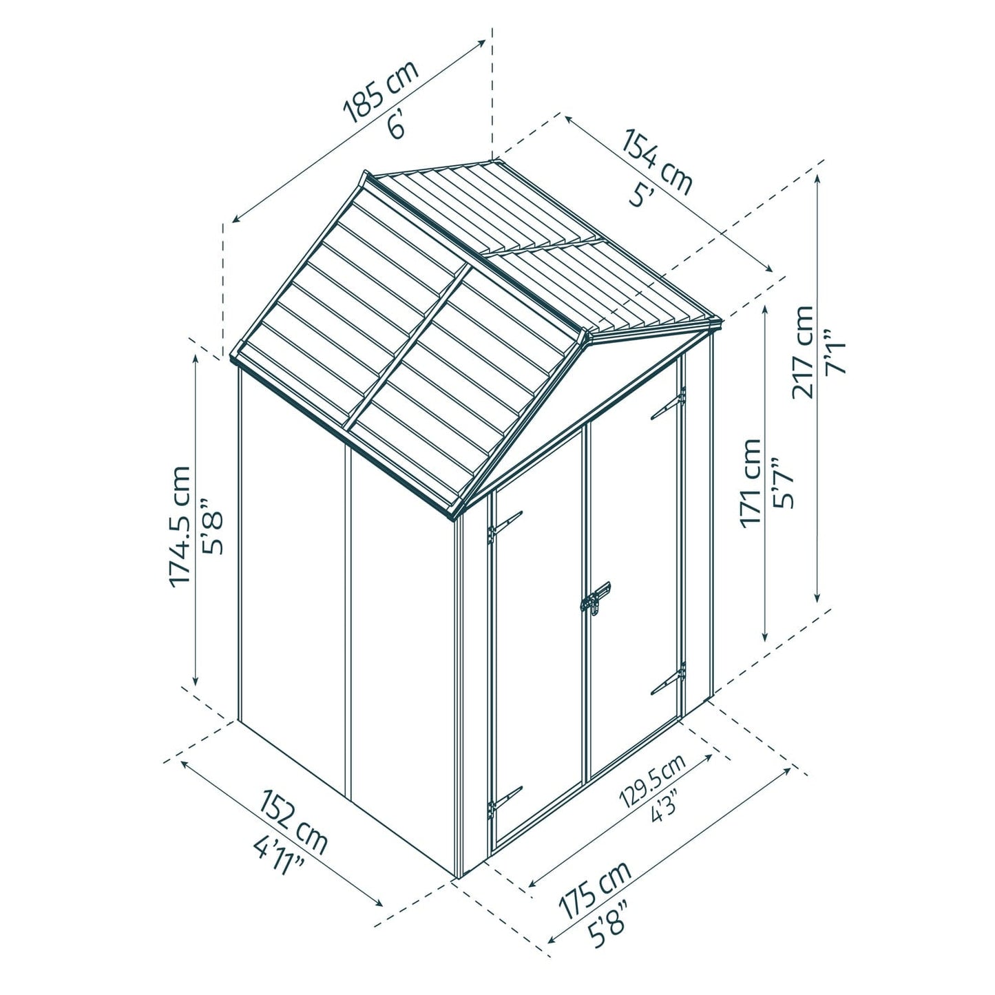 Canopia | Rubicon Polycarbonate Storage Shed With Floor - Gray
