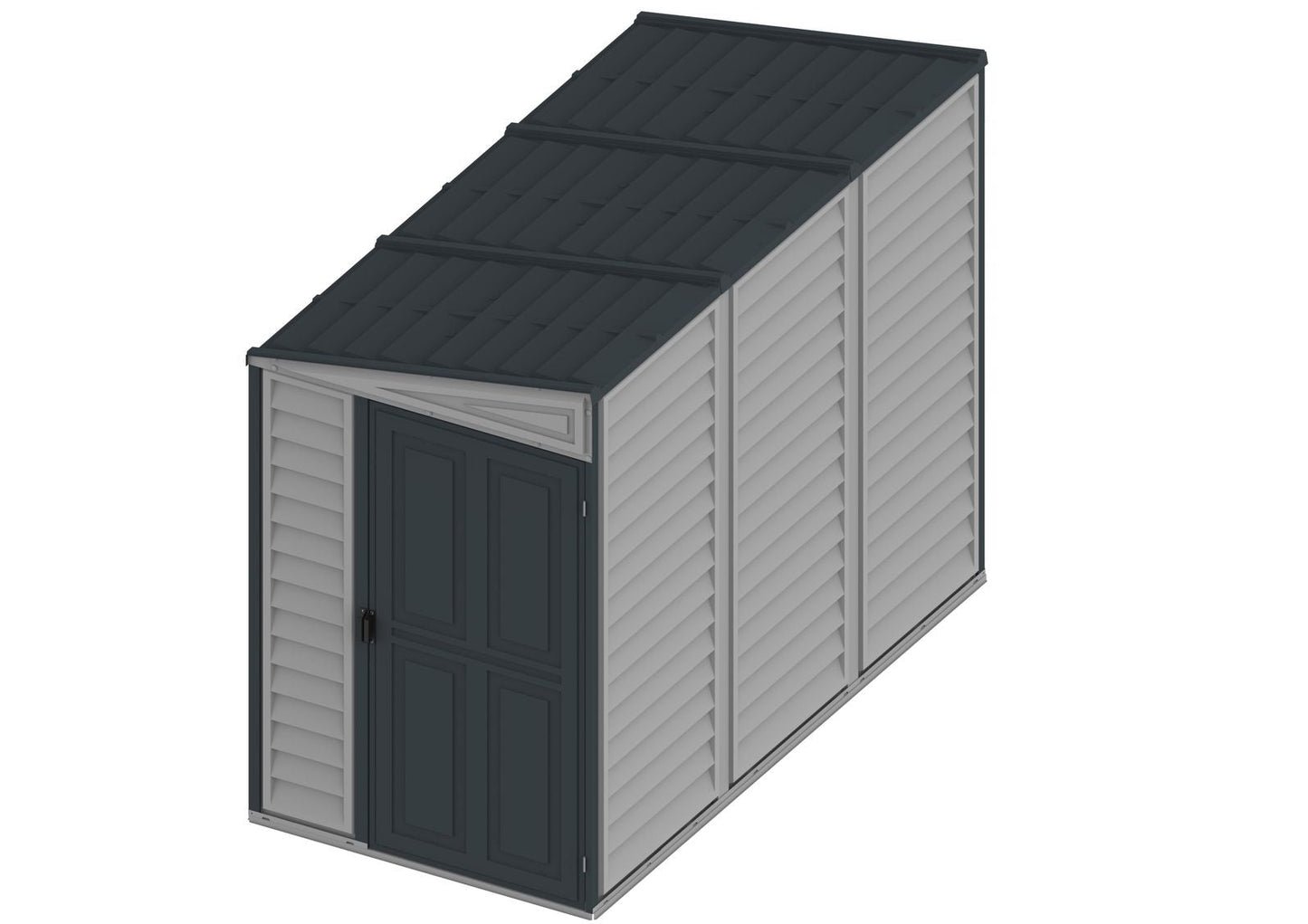 DuraMax | SideMate Vinyl Lean-To Plastic Storage Shed with Foundation - 4 ft Wide