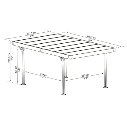 Canopia | Palma 5000 Carport/Patio Cover - Gray/Gray - 16X10x7 ft